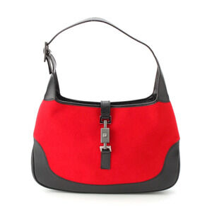 Gucci Jackie Felt Hobo Bag Red x Black